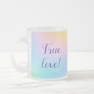 Taza De Cristal Esmerilado Magnífico Boda del arcoiris Pastel "¡Verdadero amo