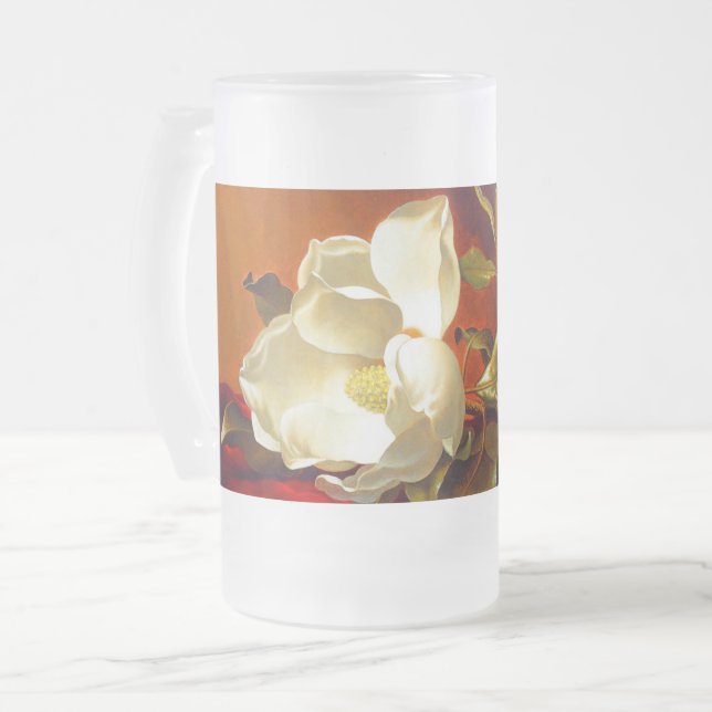 Taza De Cristal Esmerilado Magnolia en Terciopelo Rojo Martin Johnson Heade (Anverso izquierdo)