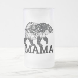 Taza De Cristal Esmerilado Mama Bear