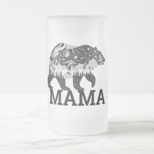 Taza De Cristal Esmerilado Mama Bear