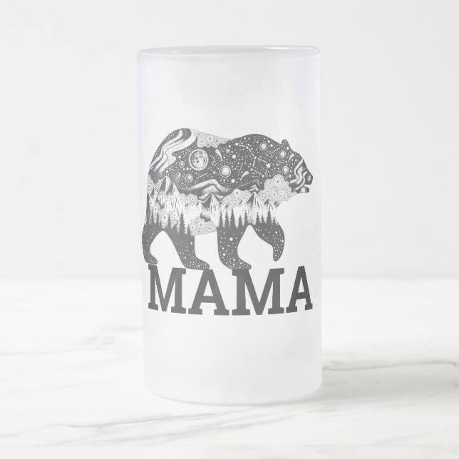 Taza De Cristal Esmerilado Mama Bear (Centro)
