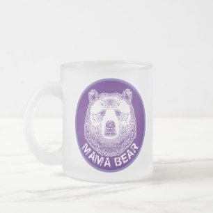 Taza De Cristal Esmerilado Mama Bear, Ilustracion de mano dibujada