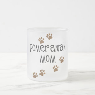 Taza De Cristal Esmerilado Mamá de Pomeranian