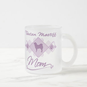 Taza De Cristal Esmerilado Mamá del mastín tibetano