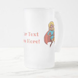 Taza De Cristal Esmerilado Mamá estupenda del vuelo colorido con su texto