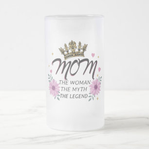 Taza De Cristal Esmerilado Mamá La Mujer El Mito La Leyenda