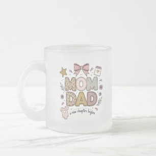 Taza De Cristal Esmerilado Mamá Papá Comienza Nuevo Capítulo Diseño de Bebé A