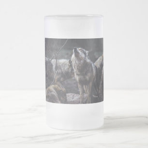 Taza De Cristal Esmerilado Manada de Lobos
