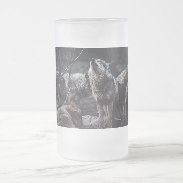 Taza De Cristal Esmerilado Manada de Lobos (Centro)