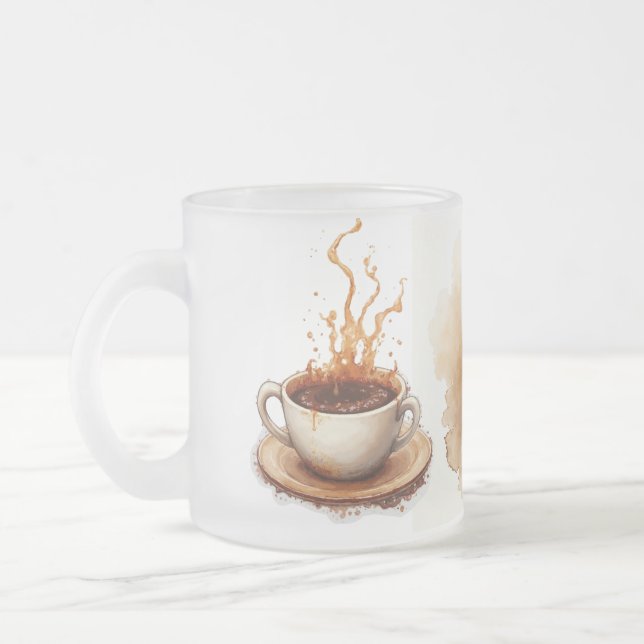 Taza De Cristal Esmerilado Mancha de café (Izquierda)