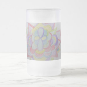Taza De Cristal Esmerilado Mandala de flores geométricas