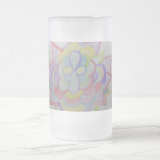 Taza De Cristal Esmerilado Mandala de flores geométricas