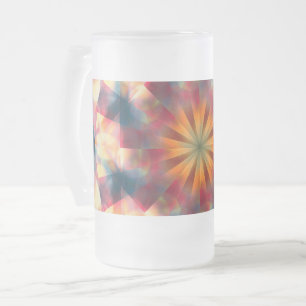 Taza De Cristal Esmerilado Mandala psicodélica de Kaleidoscópico de Prisma