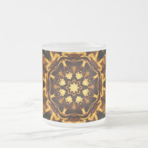 Taza De Cristal Esmerilado Mandala señalada de la meditación del fuego de l