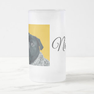 Taza De Cristal Esmerilado Manta personalizada con foto de animal colorido y 