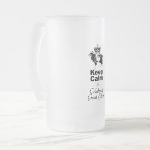 Taza De Cristal Esmerilado Mantén la calma y celebra el año del Cabra 2027 GB