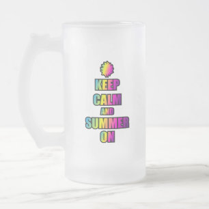 Taza De Cristal Esmerilado Mantén la Calma y el Verano