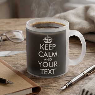 Taza De Cristal Esmerilado Mantén la Calma y Sigue - Crea el Tuyo