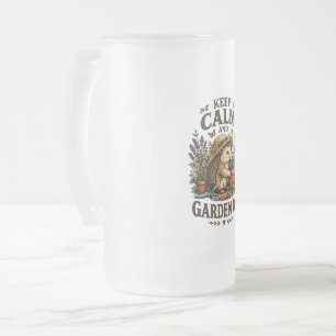 Taza De Cristal Esmerilado Mantén la Calma y Sigue Jardineando - Jardinero Er