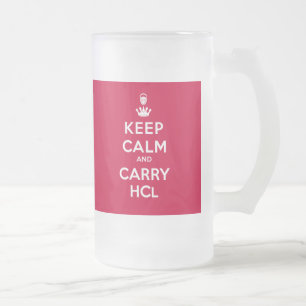 Taza De Cristal Esmerilado Mantenga tranquilo y lleve el ácido clorhídrico