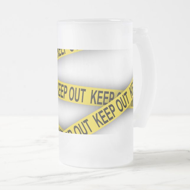 Taza De Cristal Esmerilado Manténgase alejado y no cruce la cinta de la polic (Anverso derecho)