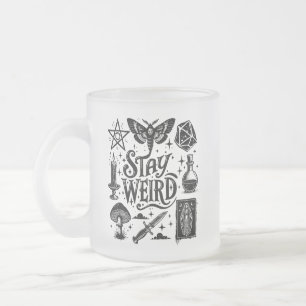 Taza De Cristal Esmerilado Mantente raro Gótico Brujas Vibes de picor Frosted