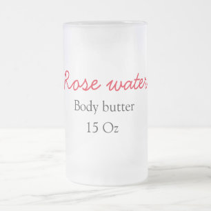 Taza De Cristal Esmerilado Mantequilla corporal de rosa añadir texto nombre p