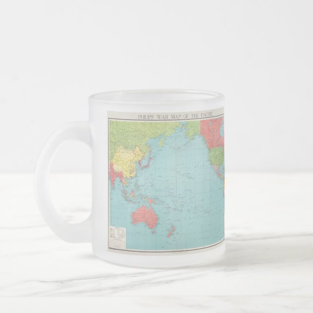 Taza De Cristal Esmerilado Mapa de guerra de Philips del Pacífico, Cocina de  (Izquierda)