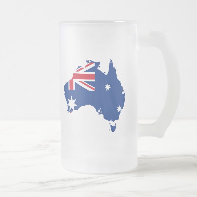 Taza De Cristal Esmerilado mapa de la bandera australia (Derecha)