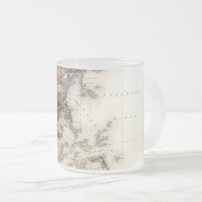 Taza De Cristal Esmerilado Mapa de la vieja época de Boston Massachusetts (Anverso derecho)