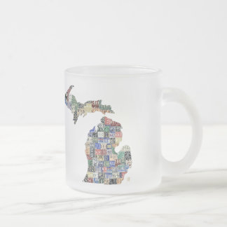 Taza De Cristal Esmerilado Mapa de Mapa de Mapa de Mapa de Condados de Michig