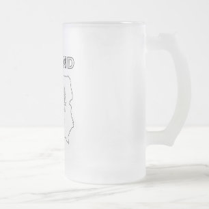 Taza De Cristal Esmerilado Mapa de Polonia con águila