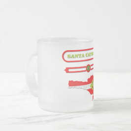 TAZA DE CRISTAL ESMERILADO MAPA DE SANTA CATARINA. SAMER BRASIL