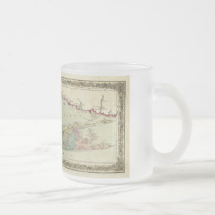Taza De Cristal Esmerilado Mapa histórico de los viajeros 1855-1857 de Long