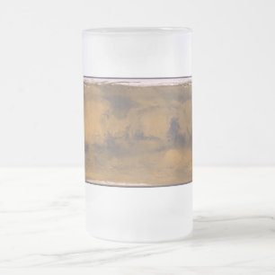 Taza De Cristal Esmerilado Mapa Mundial de Marte Planeta Rojo por Satélite