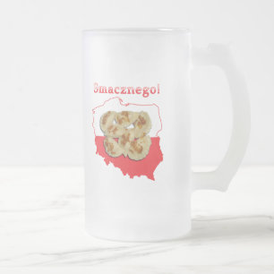 Taza De Cristal Esmerilado Mapa polaco Pierogi Smacznego