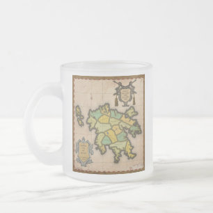 Taza De Cristal Esmerilado Mapa temprano del caedellio Cerveza congelada Mug