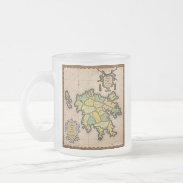 Taza De Cristal Esmerilado Mapa temprano del caedellio Cerveza congelada Mug (Izquierda)