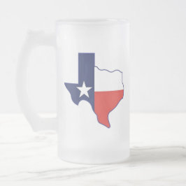 TAZA DE CRISTAL ESMERILADO MAPA TEXAS