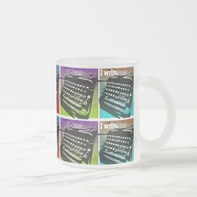 Taza De Cristal Esmerilado Máquina de escribir Guay Pop Art para escritores y (Derecha)