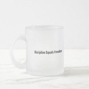 Taza De Cristal Esmerilado Máquina de escribir minimalista Disciplina es Libe