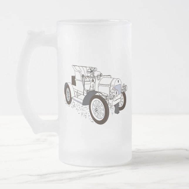Taza De Cristal Esmerilado máquina retro (Izquierda)
