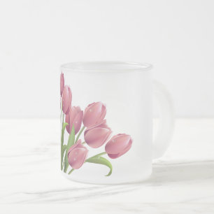 Taza De Cristal Esmerilado Marca de flor Tulip