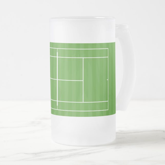 TAZA DE CRISTAL ESMERILADO MARCADO DE LA LÍNEA DE TENIS (Anverso derecho)