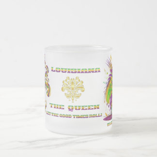 Taza De Cristal Esmerilado Mardi-Gras-Mask-The-Queen-V-4, la reina