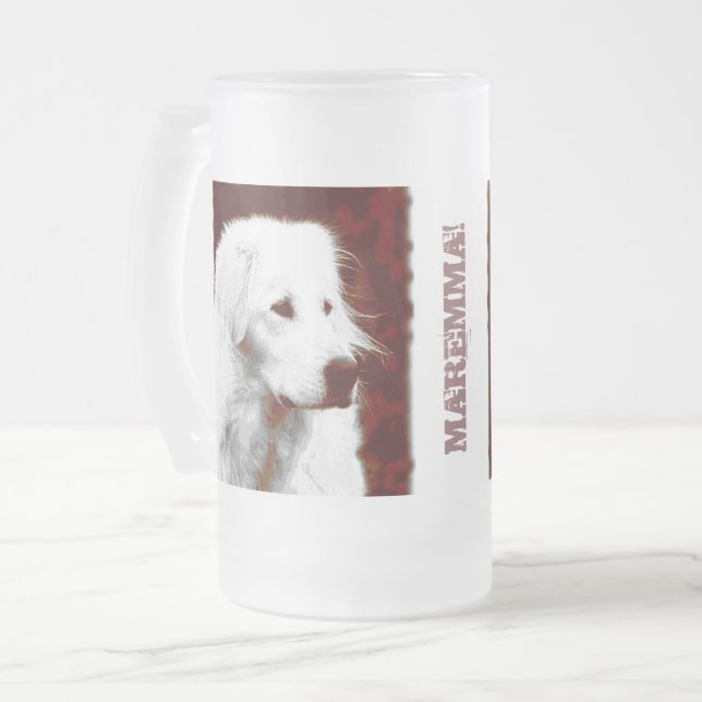 Taza De Cristal Esmerilado Maremma Sheepdog (Anverso izquierdo)