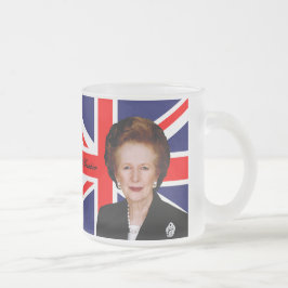 Taza De Cristal Esmerilado Margaret Thatcher - bandera británica