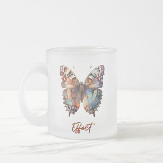 Taza De Cristal Esmerilado mariposa