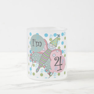 Taza De Cristal Esmerilado Mariposa 4 camisetas de cumpleaños y regalos