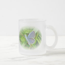 Taza De Cristal Esmerilado Mariposa azul de cola oriental